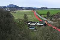 Smíšená stezka pro pěší a cyklisty mezi Osečnou a Chrastnou